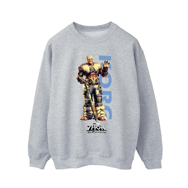 Marvel Mens Thor Love And Thunder Korg Wave Sweatshirt Sports Grey 5XL