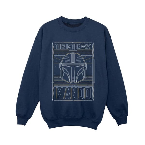 Star Wars Boys The Mandalorian The Way Outline Helm Sweatshirt