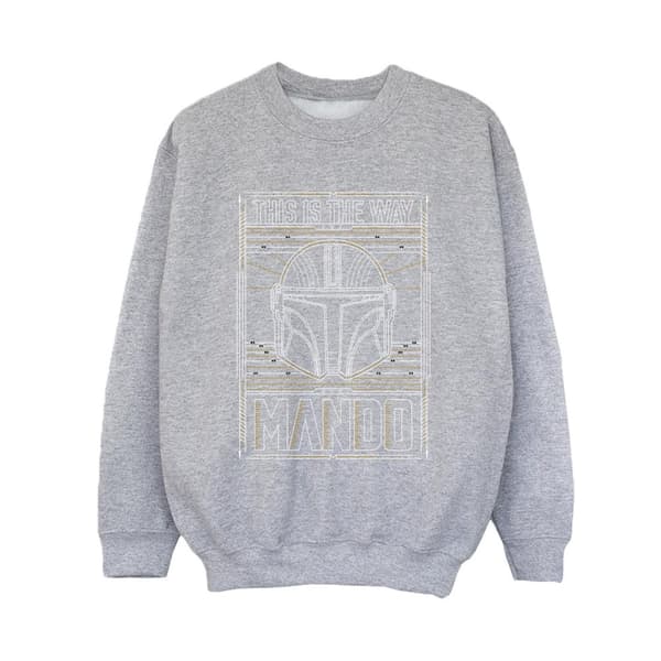 Star Wars Boys The Mandalorian The Way Outline Helm Sweatshirt