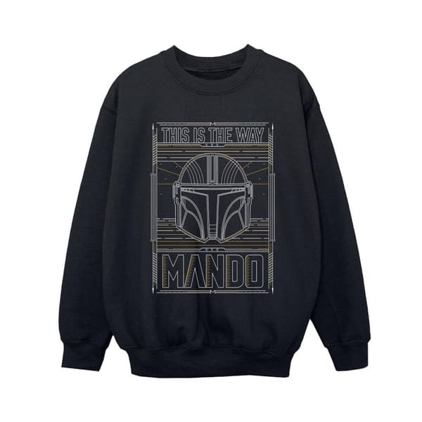 Star Wars Boys The Mandalorian The Way Outline Helm Sweatshirt