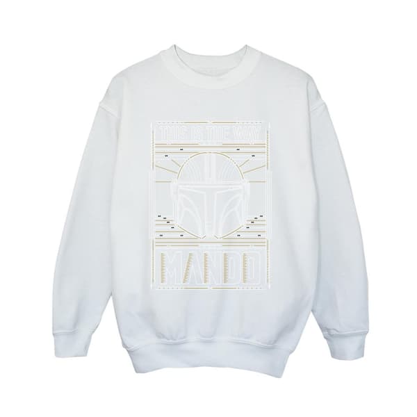 Star Wars Boys The Mandalorian The Way Outline Helm Sweatshirt