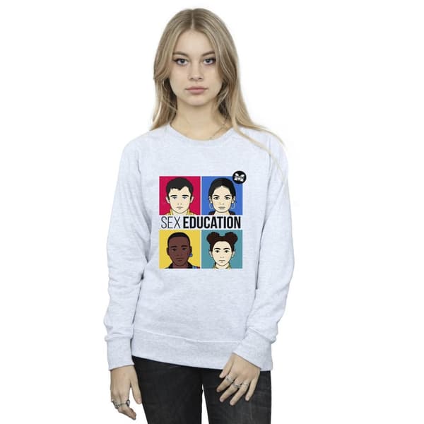 Netflix Sweatshirt - Kvinnor/Damer Sex Education Teen Illustrated