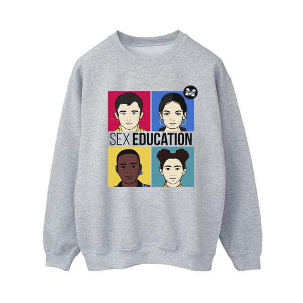 Netflix Sweatshirt - Kvinnor/Damer Sex Education Teen Illustrated