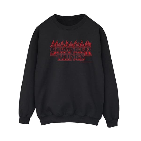 Netflix Sweatshirt med flammor från Stranger Things - dam/dam Black M