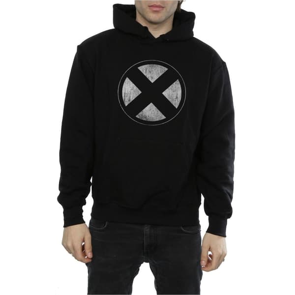 Marvel Mens X-Men Distressed Emblem Hoodie
