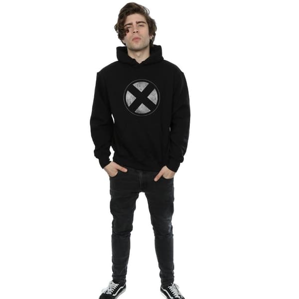 Marvel Mens X-Men Distressed Emblem Hoodie