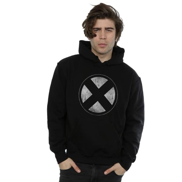 Marvel Mens X-Men Distressed Emblem Hoodie