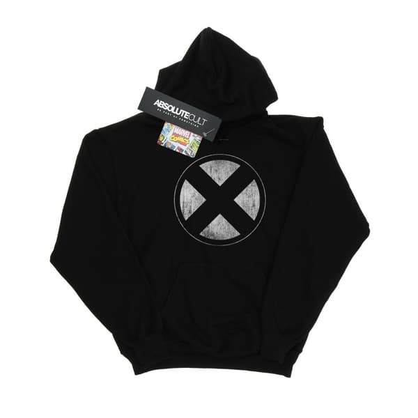 Marvel Mens X-Men Distressed Emblem Hoodie Black M