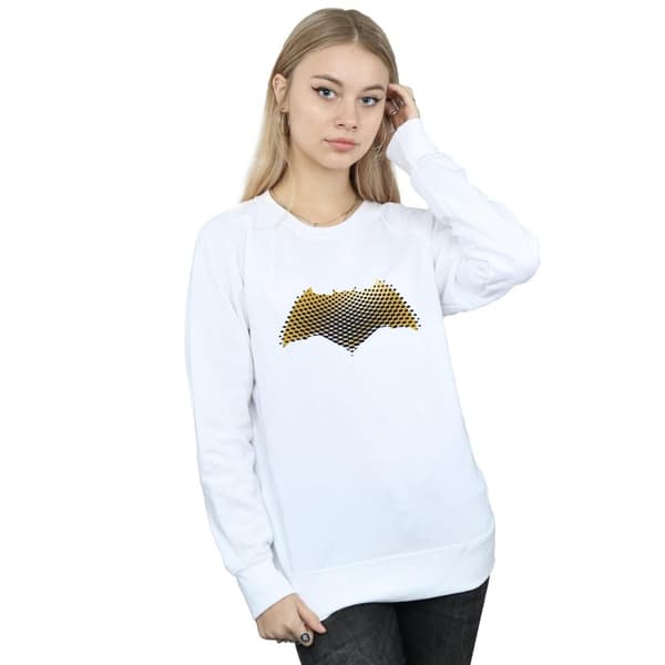 DC Comics Dam/Tjej Justice League Movie Batman Logo Texturerad Sweatshirt