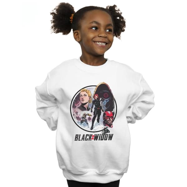 Marvel Girls Black Widow Movie Vintage Circle Sweatshirt