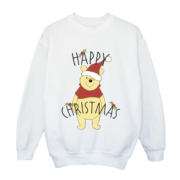 Disney Pojkar Winnie The Pooh Happy Christmas Holly Sweatshirt