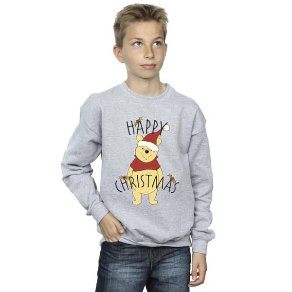 Disney Pojkar Winnie The Pooh Happy Christmas Holly Sweatshirt