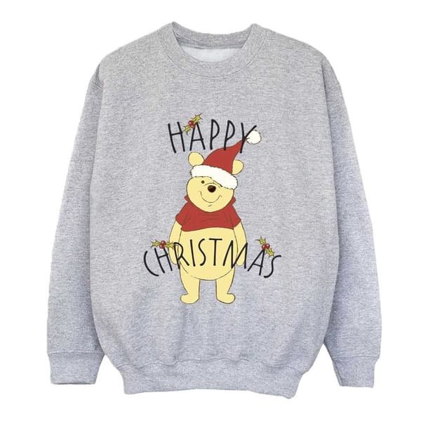 Disney Pojkar Winnie The Pooh Happy Christmas Holly Sweatshirt