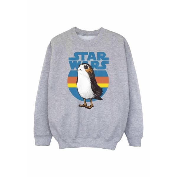 Star Wars Sweatshirt med Porg från De sista jediriddarna för flickor Sports Grey 12-13 Years
