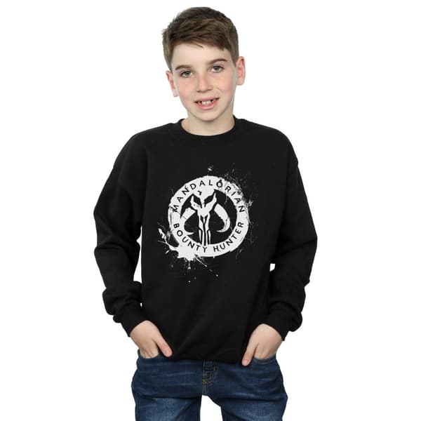 Star Wars Pojkar The Mandalorian Bounty Hunter Splatter Skull Sweatshirt