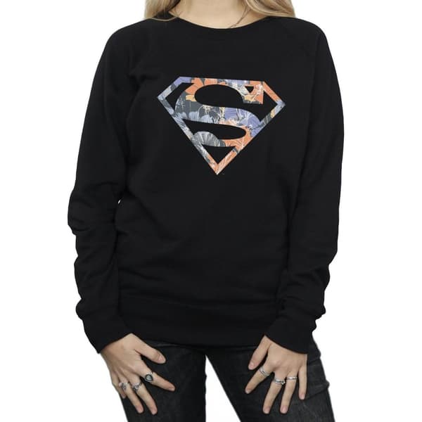 DC Comics Womens/Ladies Superman Floral Logo 2 Sweatshirt