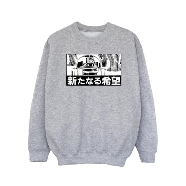 Star Wars Japansk tröja R2D2 för flickor Sports Grey 5-6 Years