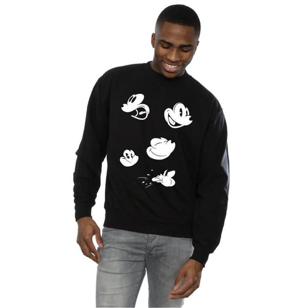 Disney Mens Mickey Mouse Faces Sweatshirt
