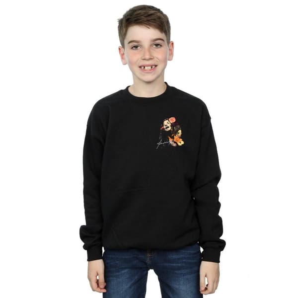 Janis Joplin Sweatshirt med blommig fuskficka för pojkar