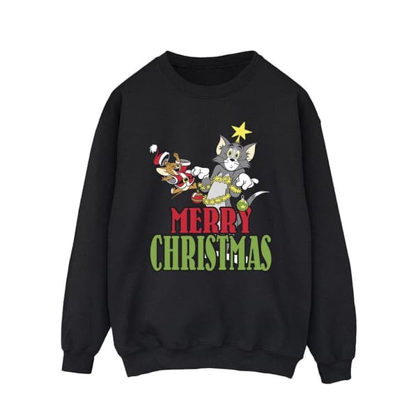Tom And Jerry Sweatshirt med julkulor för herrar