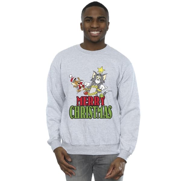 Tom And Jerry Sweatshirt med julkulor för herrar