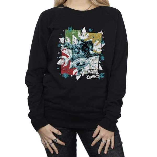 Marvel Womens/Ladies Christmas Black Widow Sweatshirt