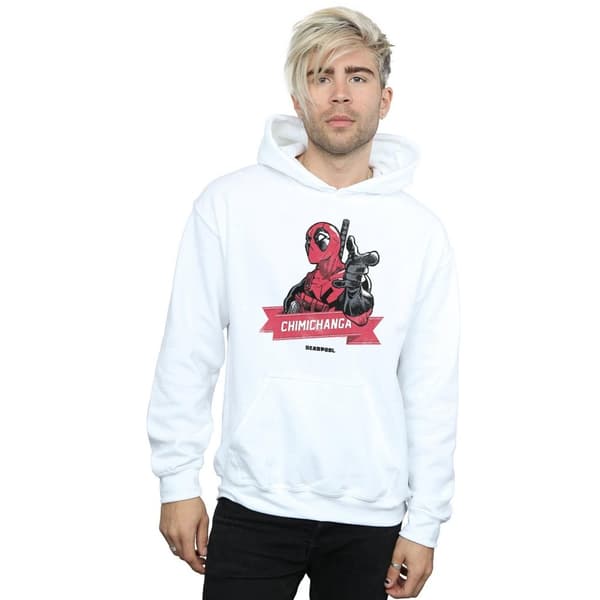 Marvel Mens Deadpool Chimichanga Finger Hoodie