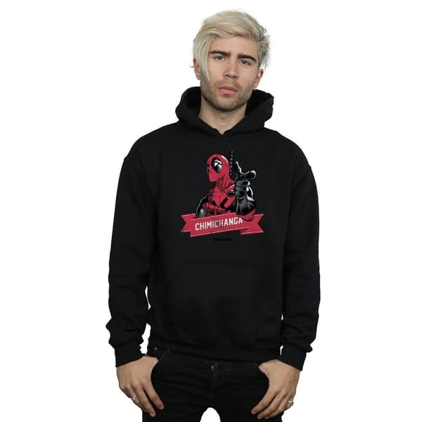 Marvel Mens Deadpool Chimichanga Finger Hoodie