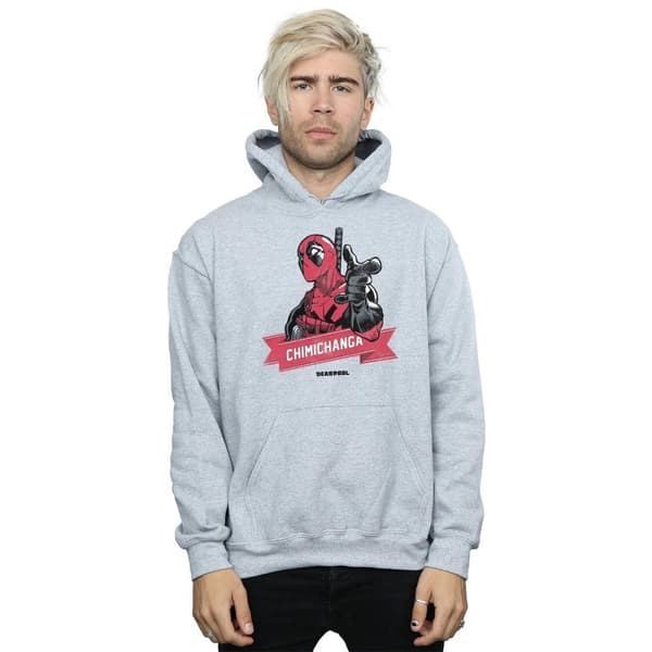 Marvel Mens Deadpool Chimichanga Finger Hoodie