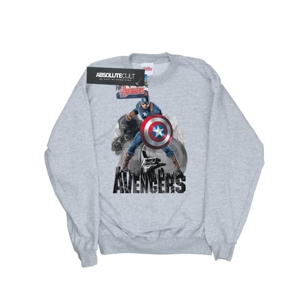 Marvel Mens Captain America Action Pose Sweatshirt