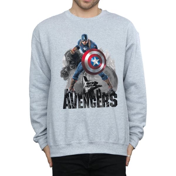 Marvel Mens Captain America Action Pose Sweatshirt