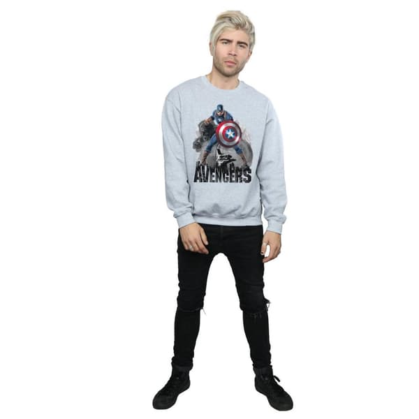 Marvel Mens Captain America Action Pose Sweatshirt