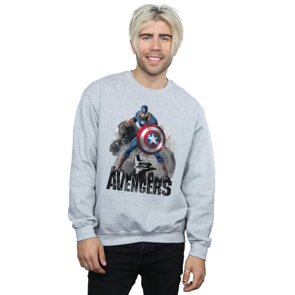 Marvel Mens Captain America Action Pose Sweatshirt