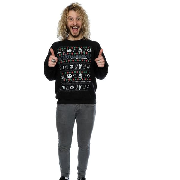 Disney Nightmare Before Christmas - Sweatshirt med festliga ikoner för herrar