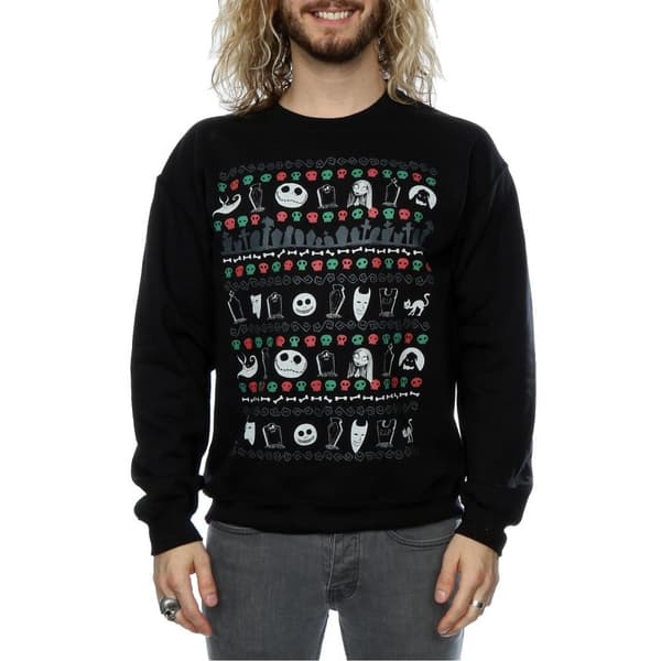 Disney Nightmare Before Christmas - Sweatshirt med festliga ikoner för herrar