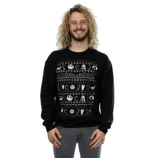 Disney Nightmare Before Christmas - Sweatshirt med festliga ikoner för herrar