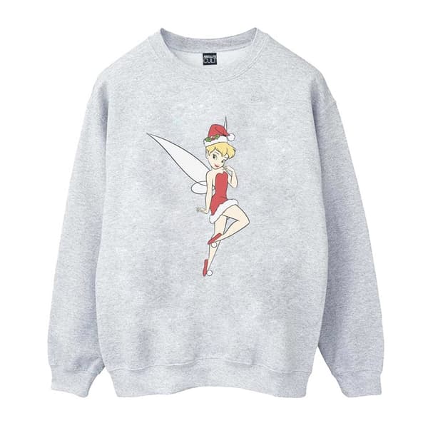 Disney Dam/kvinnor Tinker Bell Christmas Sweatshirt Sports Grey S