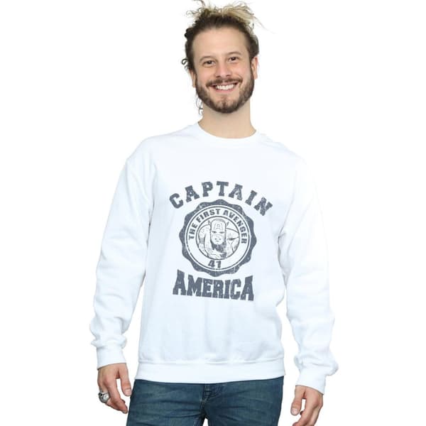 Marvel Mens Captain America Collegiate Sweatshirt