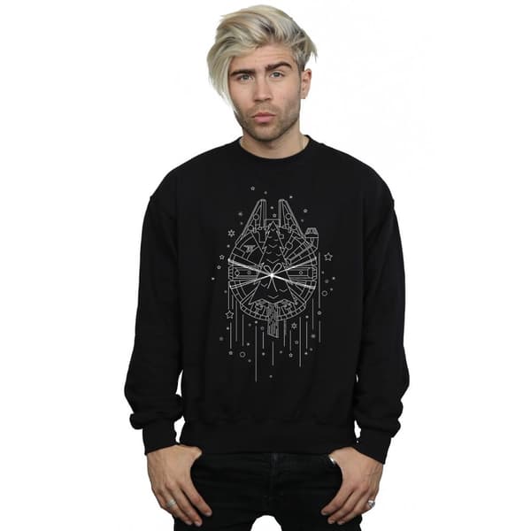 Star Wars Mens Millennium Falcon Christmas Tree Delivery Sweatshirt