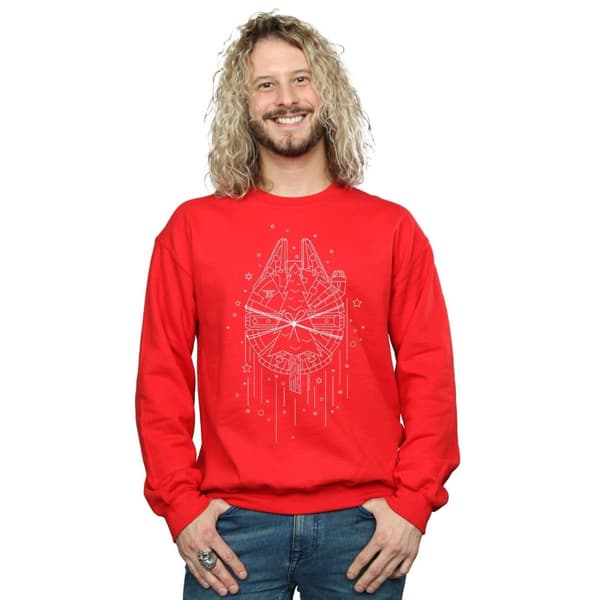 Star Wars Mens Millennium Falcon Christmas Tree Delivery Sweatshirt