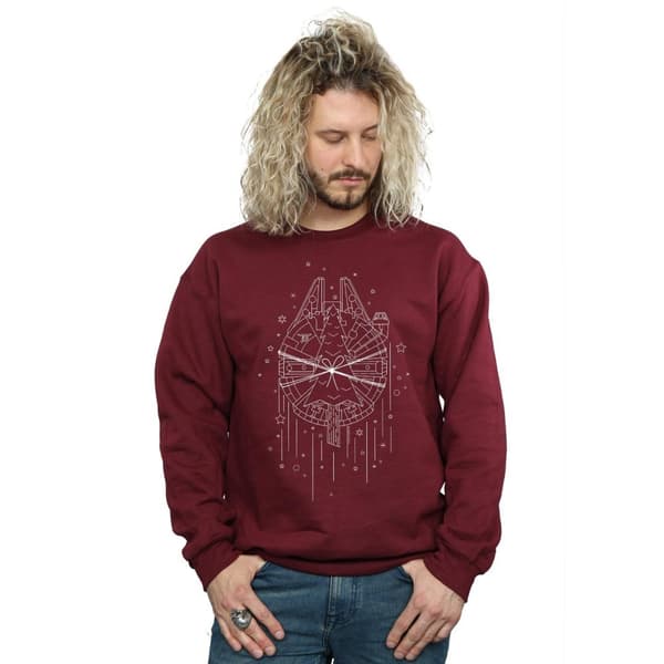 Star Wars Mens Millennium Falcon Christmas Tree Delivery Sweatshirt