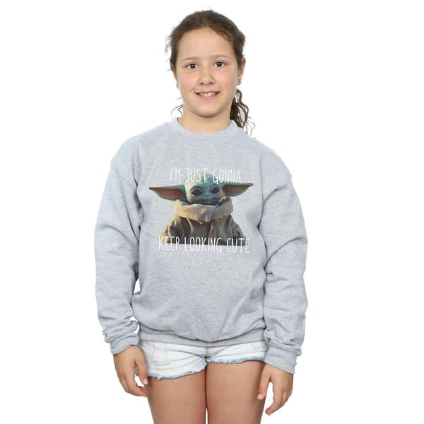 Star Wars Girls The Mandalorian Keep Looking Cute Sweatshirt