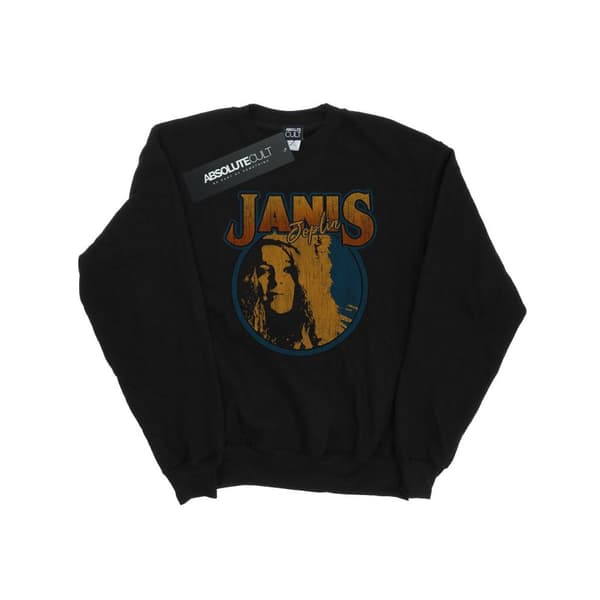 Janis Joplin Girls Distressed Circle Sweatshirt Black 5-6 Years