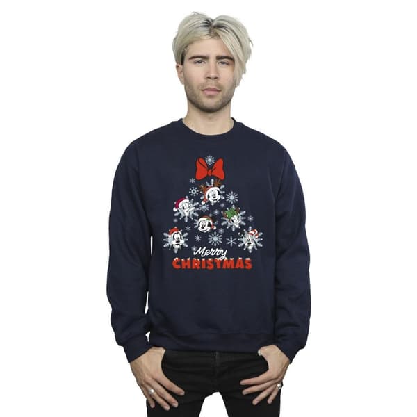 Disney Mens Mickey Mouse And Friends Christmas Tree Sweatshirt