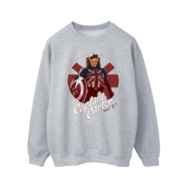 Marvel Mens What If Captain Carter Sweatshirt Sports Grey L