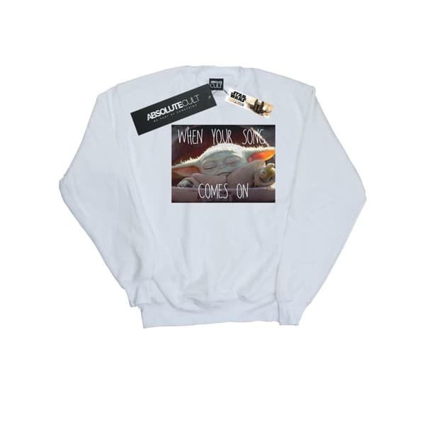 Star Wars Womens/Ladies The Mandalorian The Child Song Meme Sweatshirt White S