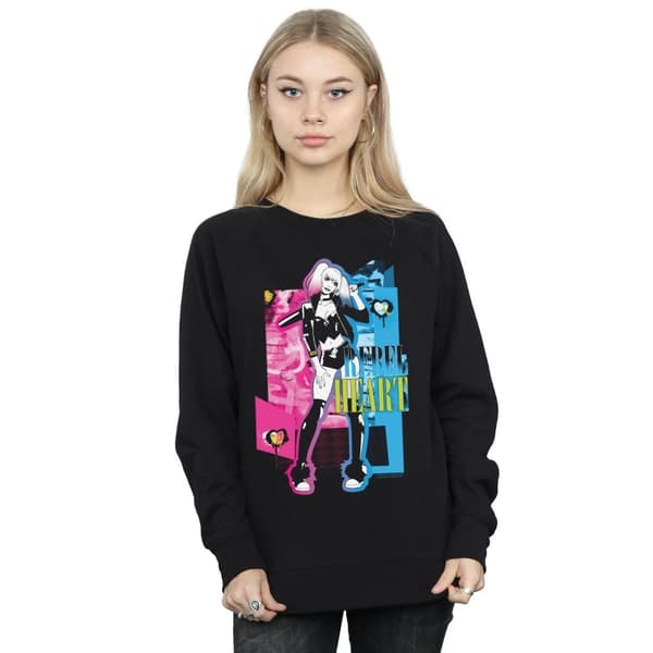 DC Comics Dam/Tjej Harley Quinn Rebel Heart Sweatshirt