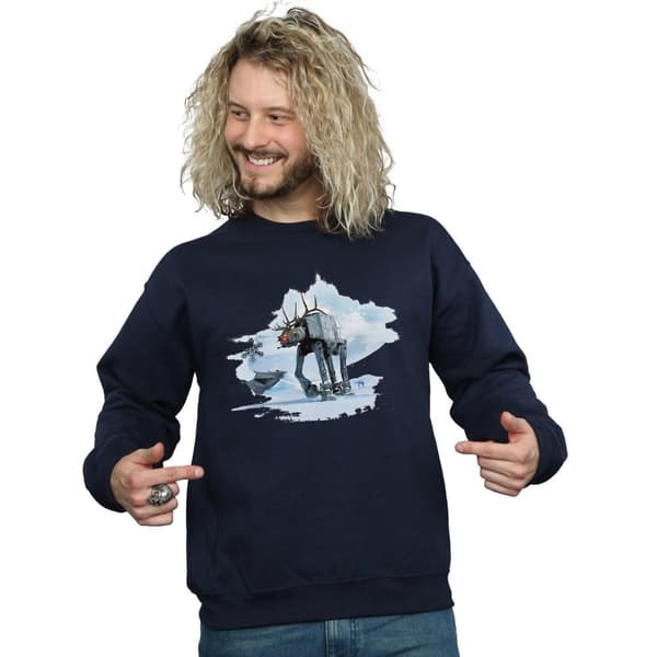 Star Wars Mens Christmas AT-AT Reindeer Sweatshirt