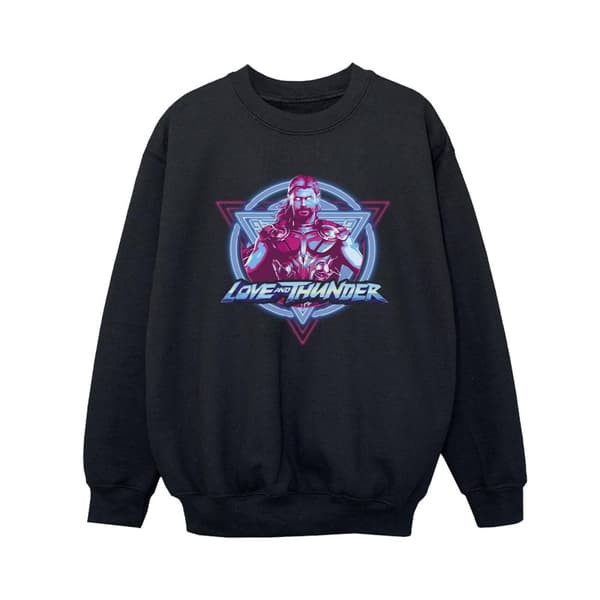 Marvel Boys Thor Love And Thunder Neon Badge Sweatshirt