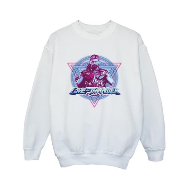 Marvel Boys Thor Love And Thunder Neon Badge Sweatshirt